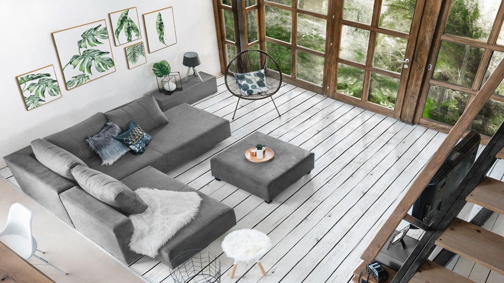 Gemini M set (2x bed + 1x ottoman + 4x pillow)